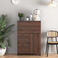 Desk Cabinet, With Storage Drawer & Shelves, Fold Up Desktop, Ideal For Home, Office, Dormitory, Small Spaces W31.49