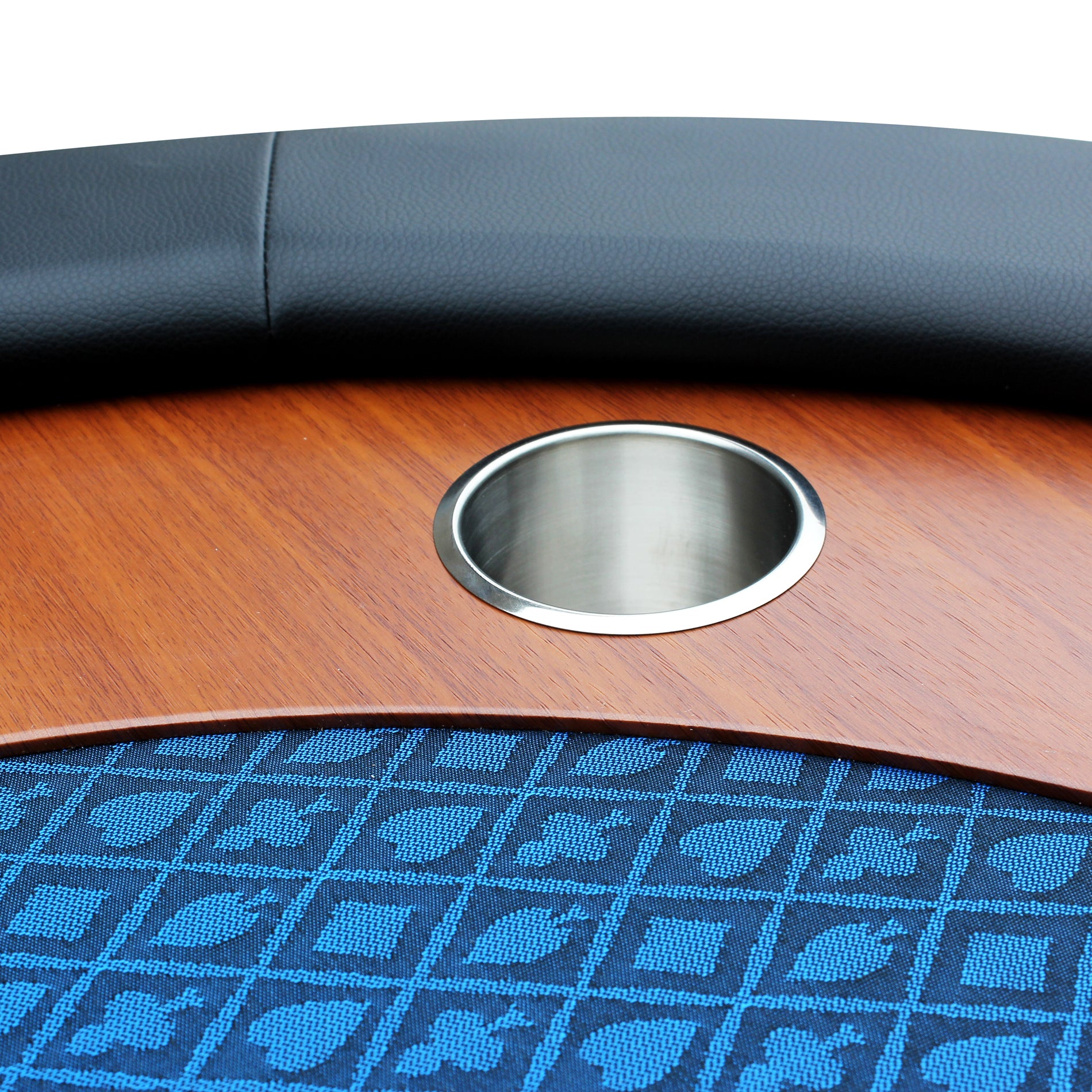 96" 10 Poker Table For 10 Players Casino Games With Speed Cloth Felt Pedestal Base Cup Holders Blue Blue Primary Living Space Modern Wood Stainless Steel