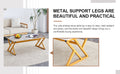 A Modern Minimalist Style Marble Patterned Coffee Table With Golden Metal Legs. Computer Desk. Game Table. Tea Table. Ct Xx Gold Sintered Stone