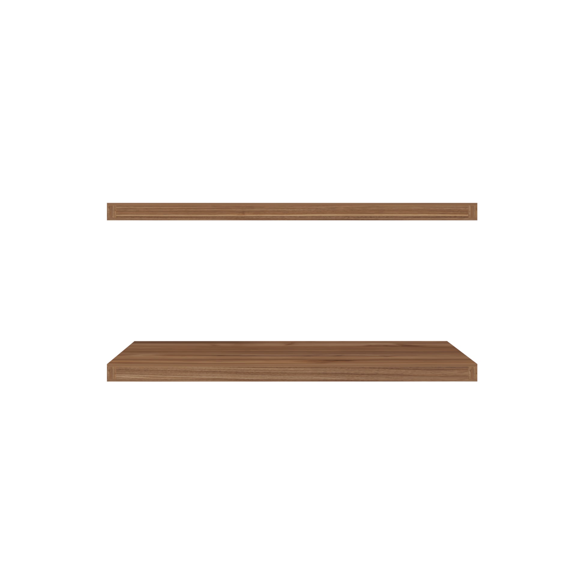 Floating Shelves 1.50" H, 2 Shelves, Mahogany Beige Solid Wood Mdf Engineered Wood