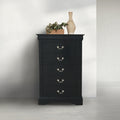 Black 5 Drawer Chest Black Bedroom Particle Board Mdf