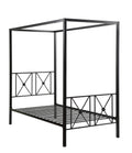 Black Finish Twin Platform Bed Canopy Metal Frame Modern Traditional 1Pc Box Spring Not Required Twin Black Metal Bedroom Canopy Metal