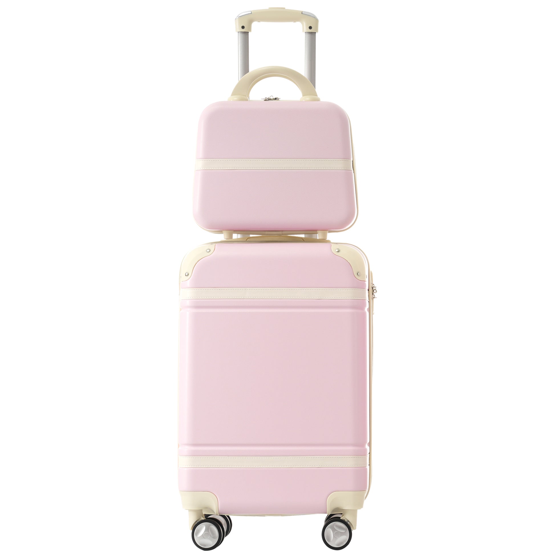 Hardshell Luggage Sets 3 Pieces 20" 24" Luggages And Cosmetic Case Spinner Suitcase With Tsa Lock Lightweight,Light Pink Light Pink Abs