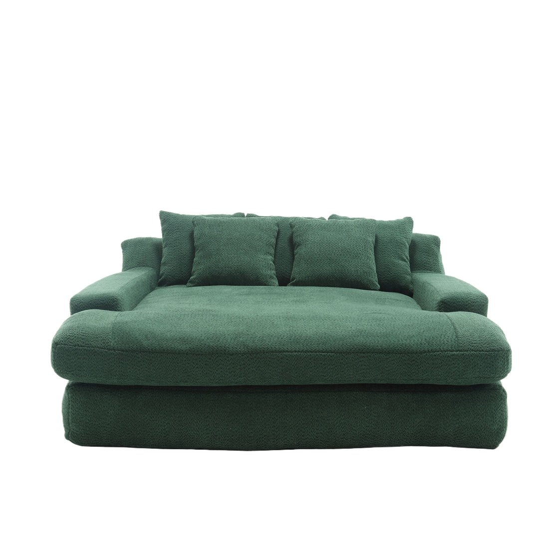 Coolmore Seersucker 2 Seater Lazy Sofa With 5 Back Pillows,Comfy Sofa Deep Seat Couch For Living Room,Club Emerald Emerald Chenille 2 Seat