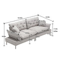 United Linen Sofaaccent Sofa Seat Sofa With Metal Feet Light Gray Linen 3 Seat