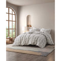 3 Piece Cotton Jacquard Duvet Set Full Queen Ivory Polyester
