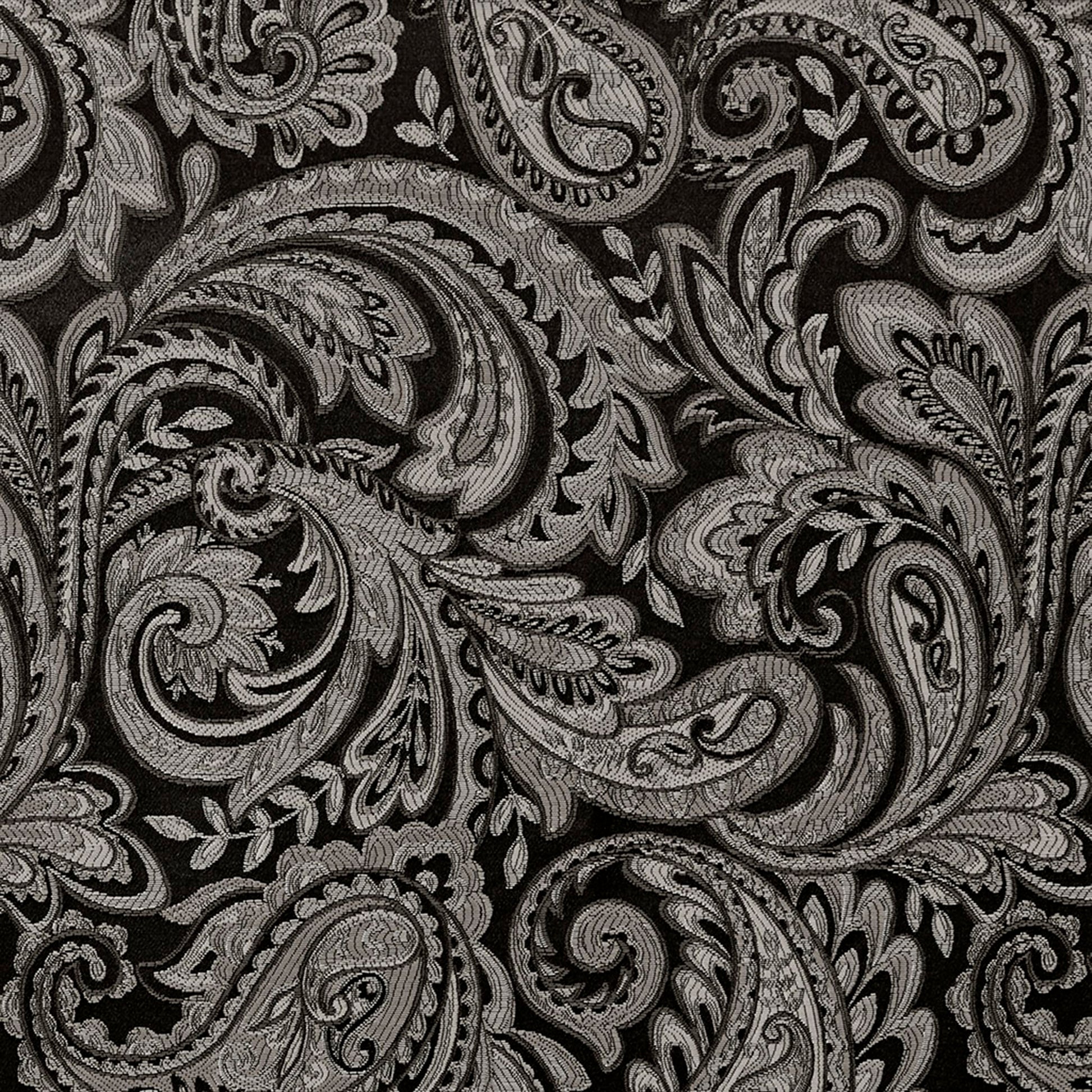 Jacquard Window Rod Pocket Valance With Beads Black 50X18" Black Polyester