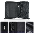 Luggage Sets Model Expandable Abs Pc 3 Piece Sets With Spinner Wheels Lightweight Tsa Lock 20 24 28 ,Silver Silver Abs Pc