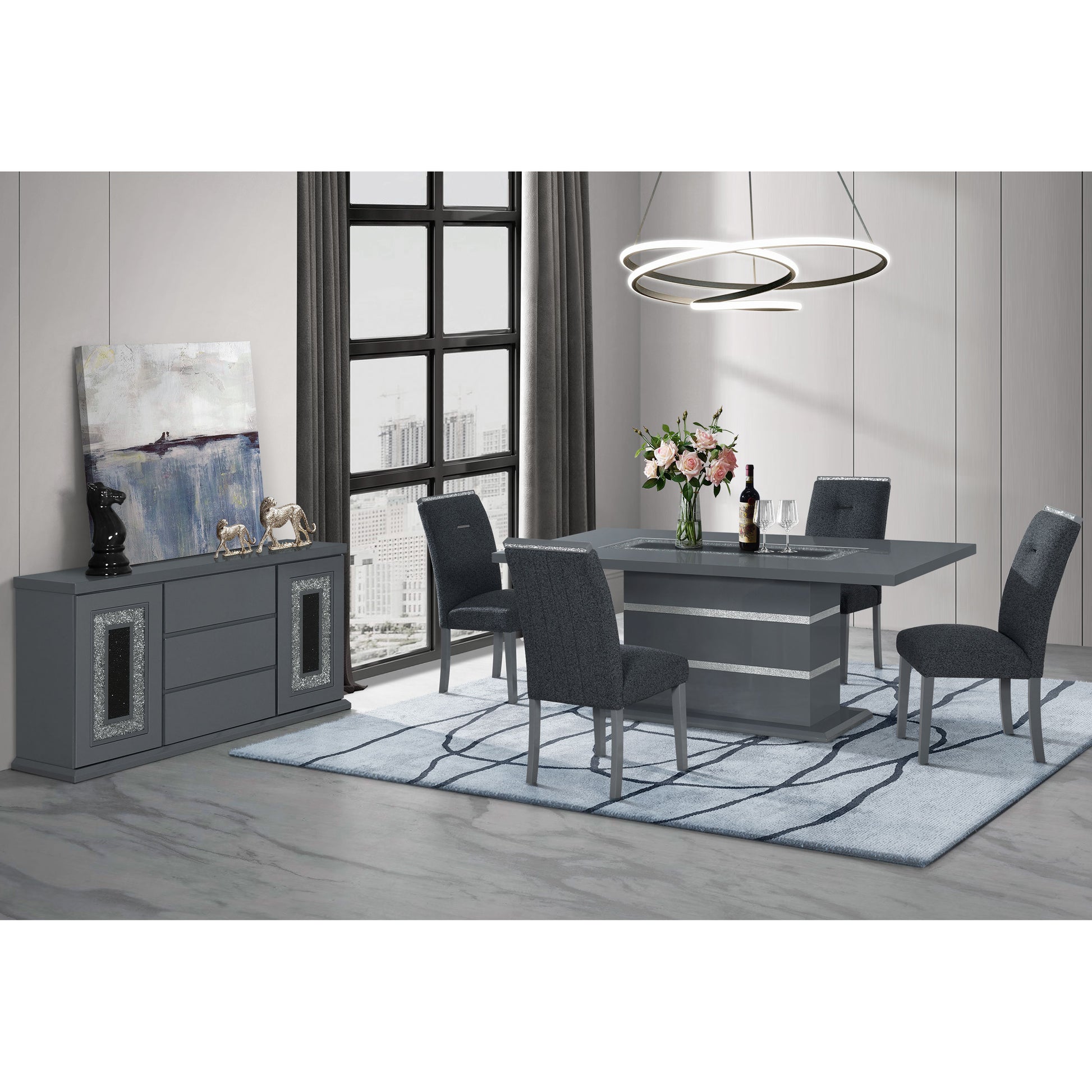Ariya Dark Grey Dining Chair Solid Dark Grey Gray Dining Room Foam Wipe Clean Modern Dining Chairs Rubberwood Solid Back 1 Rubber Wood