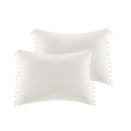 Cotton Duvet Cover Set Queen Ivory Polyester