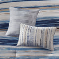 8 Piece Printed Seersucker Comforter And Quilt Set Collection Blue King Cal King King Blue Polyester