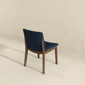 Laura Blue Linen Solid Wood Dining Chair Set Of 2 Dark Blue,Dark Brown Brown Linen,Solid Wood