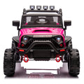 24V Kids Ride On 400W Electric Toy Car W Parents Control,Four Wheel Suspension,Front And Rear Led Searchlight,With Bluetooth,Mp3,Usb,Music,Volume Adjustment,Light Control And Power Display For Kids 3 Rose Red Polypropylene