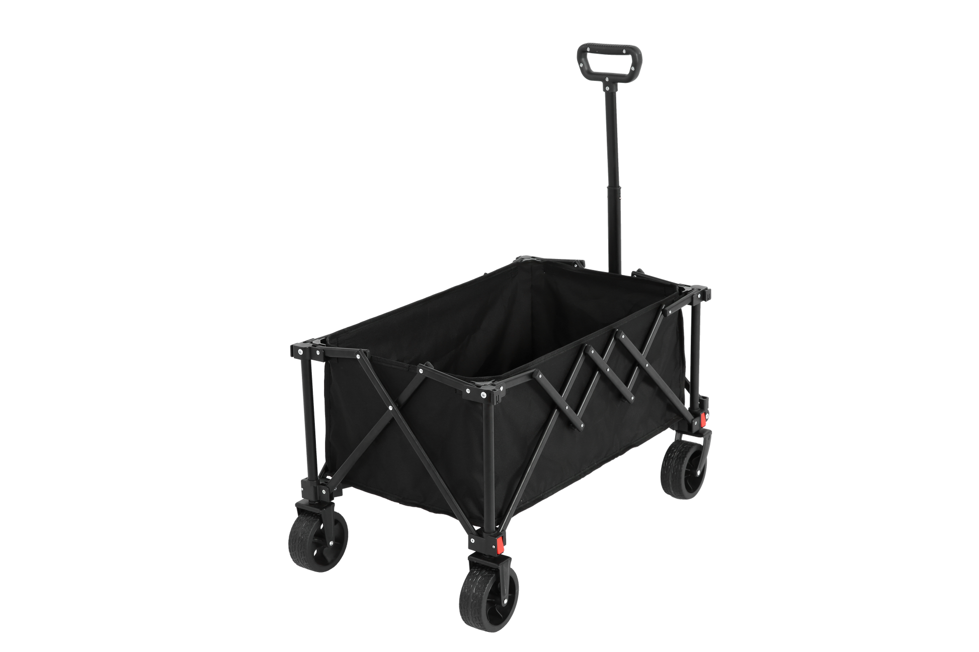 Folding Wagon Carts,Folding Wagon Cart With All Terrain Wheels,Heavy Duty Garden Carts With Adjustable Handle,Outdoor Utility Wagon For Camping Shopping Sports Fishing Black Black Steel