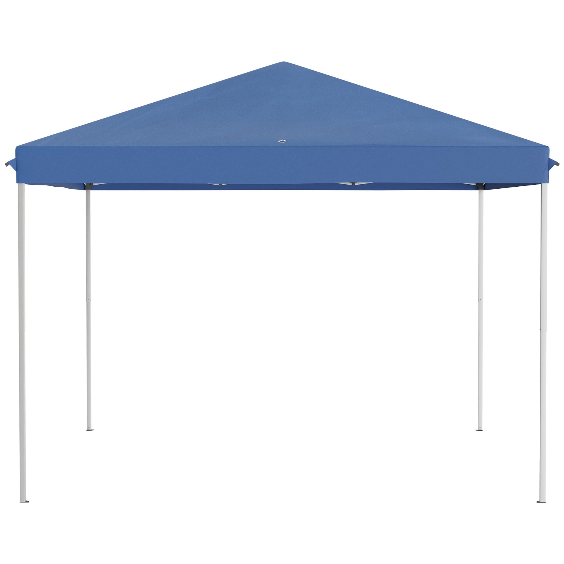 Outsunny 10' X 10' Pop Up Canopy Tent With Netting, Instant Gazebo, Ez Up Screen House Room With Carry Bag, Height Adjustable, For Outdoor, Garden, Patio, Blue Blue Steel