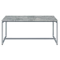 Grey And Silver Occasional Set With Trestle Base Grey Silver Primary Living Space Modern Rectangular Wood Metal Sled