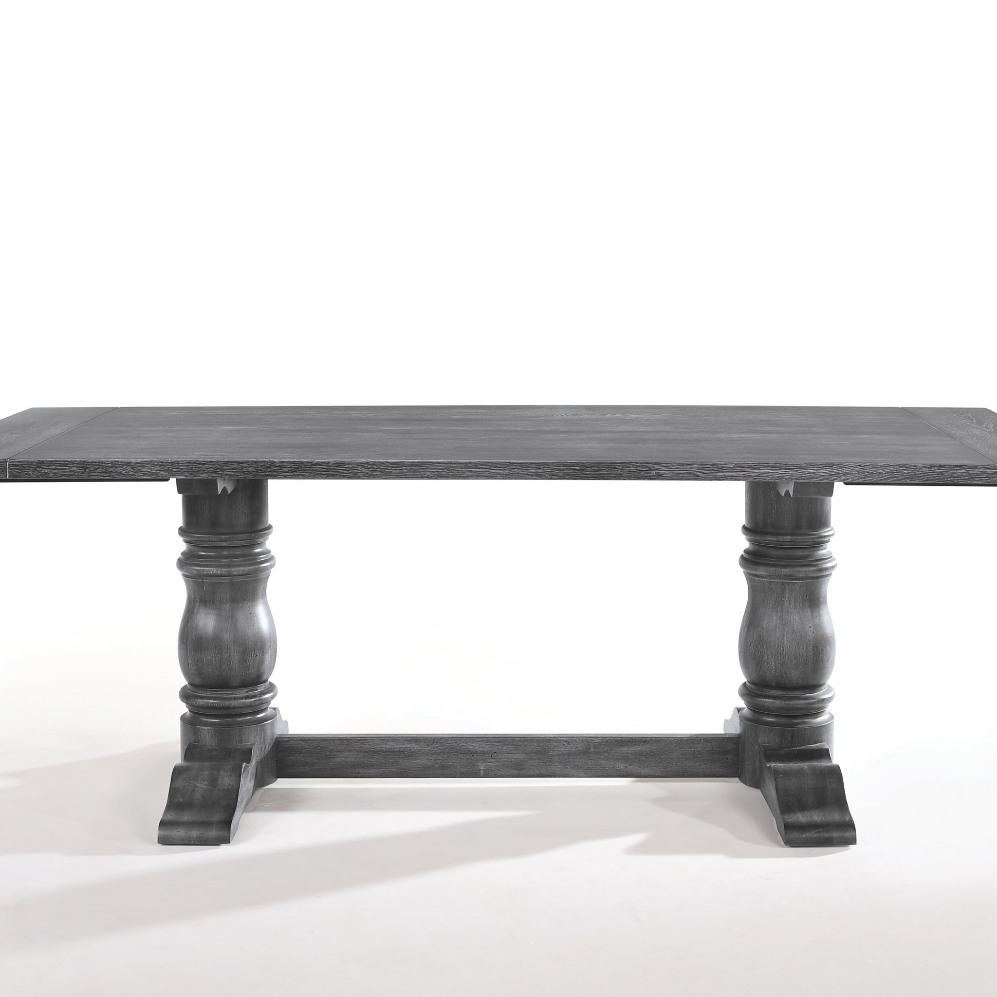 Leventis Weathered Gray Finish Dining Table Gray Synthetic Wood