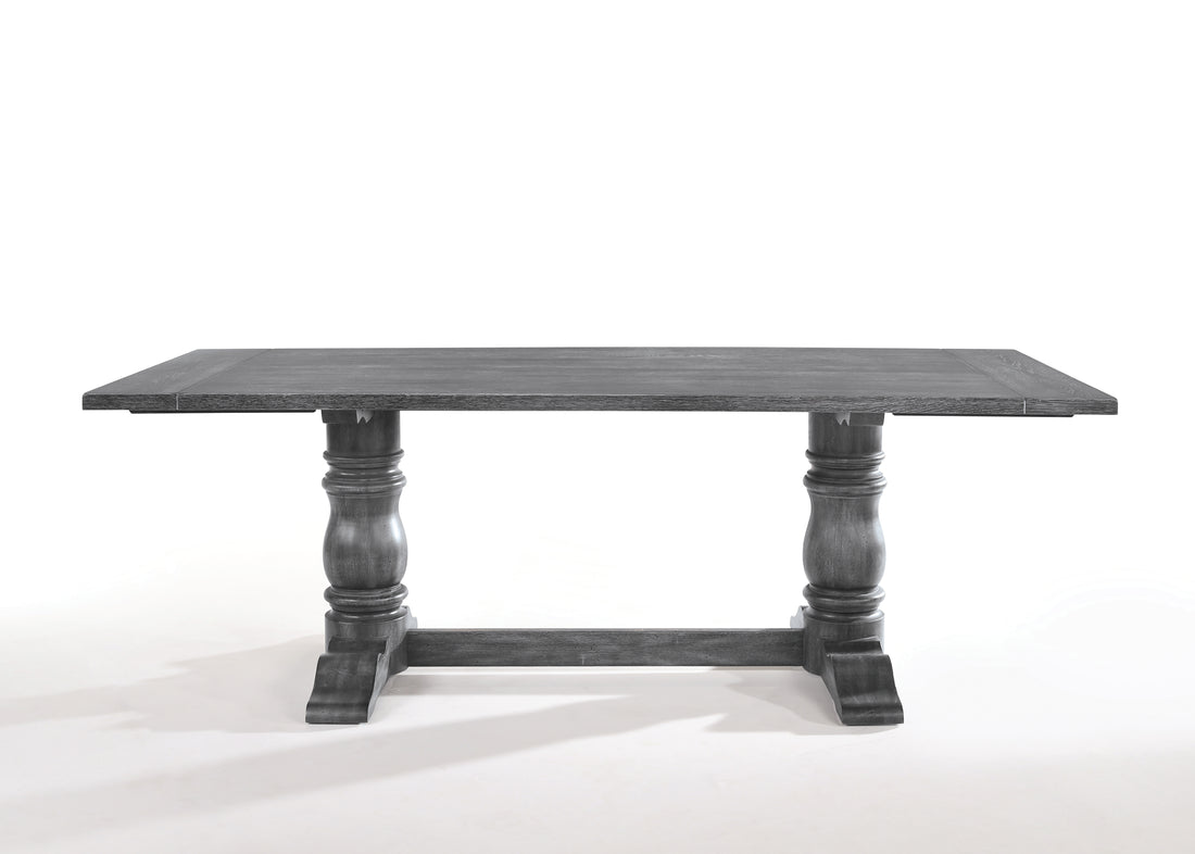 Leventis Weathered Gray Finish Dining Table Gray Synthetic Wood