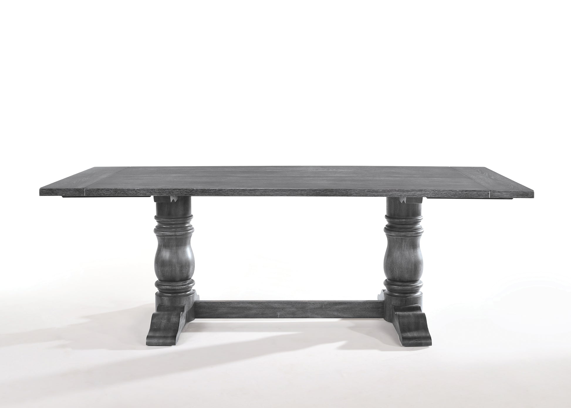Leventis Weathered Gray Finish Dining Table Gray Synthetic Wood
