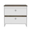 Lily Nightstand, Two Drawers, Superior Top Multicolor 2 Drawers Bedroom Bedside Cabinet Contemporary Melamine Engineered Wood