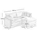 Corduroy Two Seater Sofa With 1 Footrest, L Shaped 2 Seater Sofa With Ottoman For Small Living Spaces, Green Corduroy Sofa Green Corduroy 2 Seat