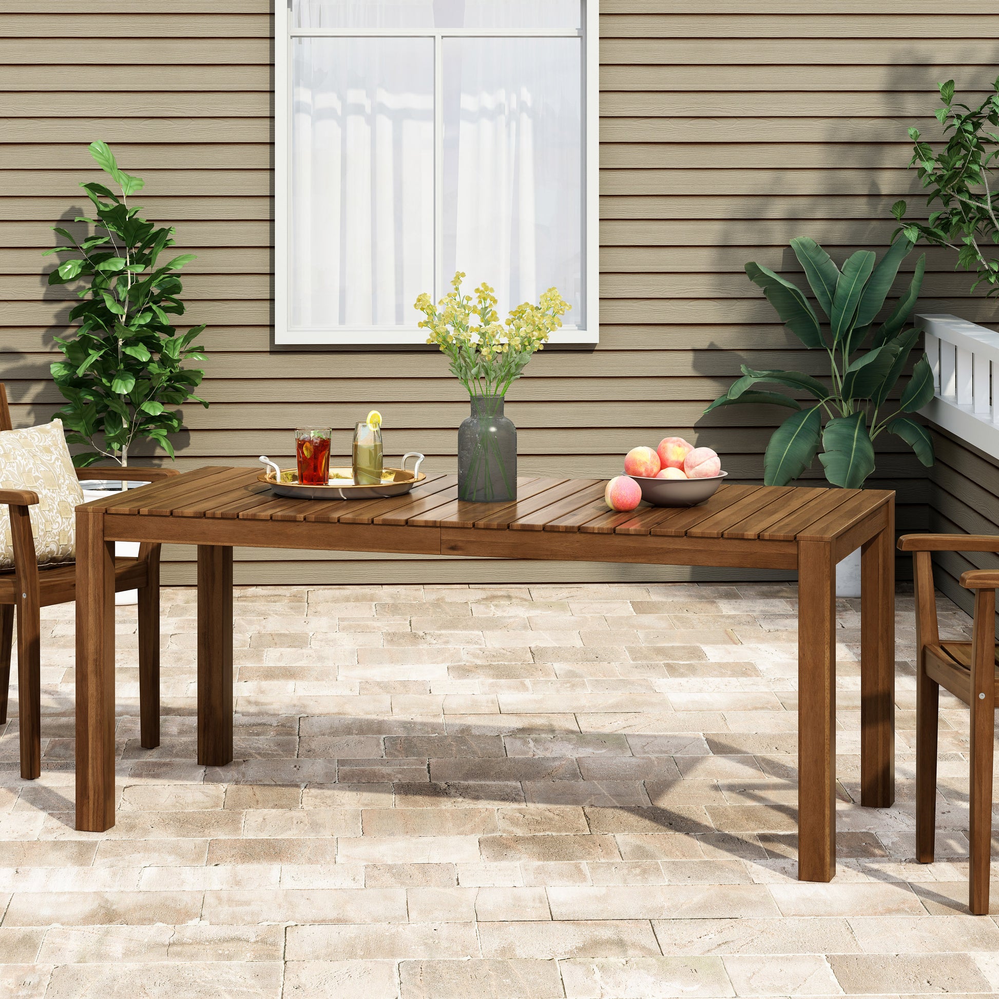 Nola Dining Table Dark Brown Wood