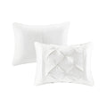 7 Piece Tufted Comforter Set White Full Full White Polyester