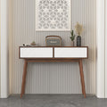 Entryway Table With 2 Carved Panel Drawers, Console Table With Storage Space And Wood Legs,Sofa Table Behind Couch For Hallway, Living Room, Natural Color Natural Particle Board Mdf