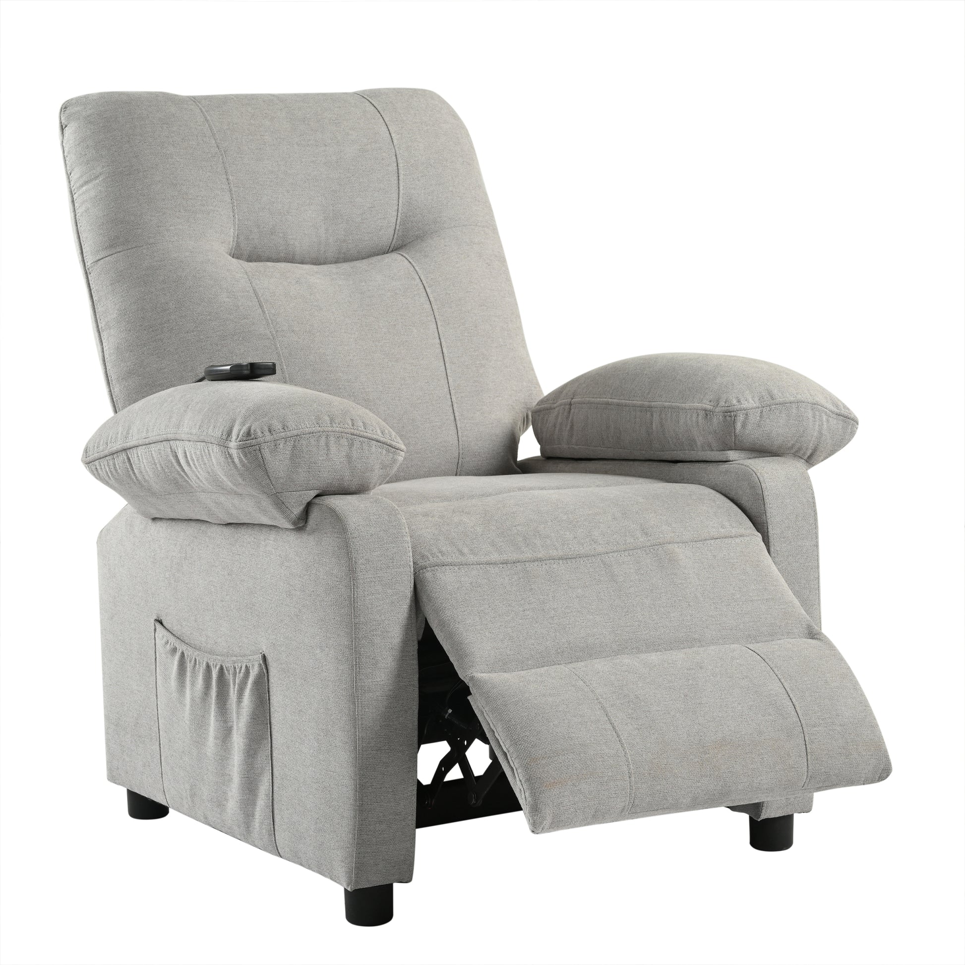 Recliner Chair With Message And Heater, Recliner Chair For Adult, Manual Control Message Chair Grey Steel