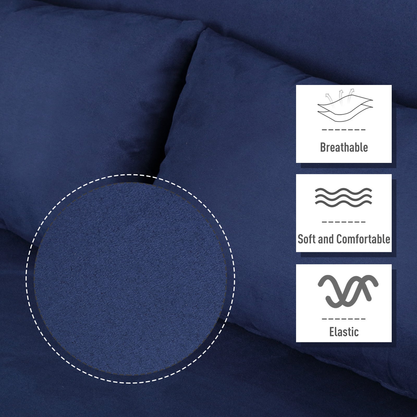 Homcom Convertible Sofa Bed Sleeper Chair, 5 Position Adjustable Backrest, Armchair Sleeper With Pillows, Leisure Chaise Lounge Couch, Blue Blue Steel 2 Seat