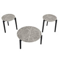 Living Room Coffee Table: Modern And Stylish 24 Inch Round Small Coffee Table, Imitation Marble Tabletop With Rubber Wood Solid Wood Legs, Wooden Coffee Table, Living Room, Office, Home Black Gray