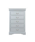 Platinum 5 Drawer Chest With Metal Handles Silver Bedroom Particle Board Mdf