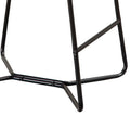 26 Inch Set Of 2 Counter Stool Chairs, Padded Dark Brown Faux Leather Black Brown Fabric Metal