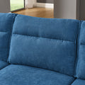 Modern Sofa 5 Seat Couch With Stainless Steel Trim And Metal Legs For Living Room,Navy Blue Navy Blue Foam 5 Seat