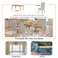 7 Piece Farmhouse Dining Set Classic Rustic Table And 6 High Back Design Chairs For Dining Room, Kitchen Natural Wood Wash Natural Wood Wash Solid Wood Mdf