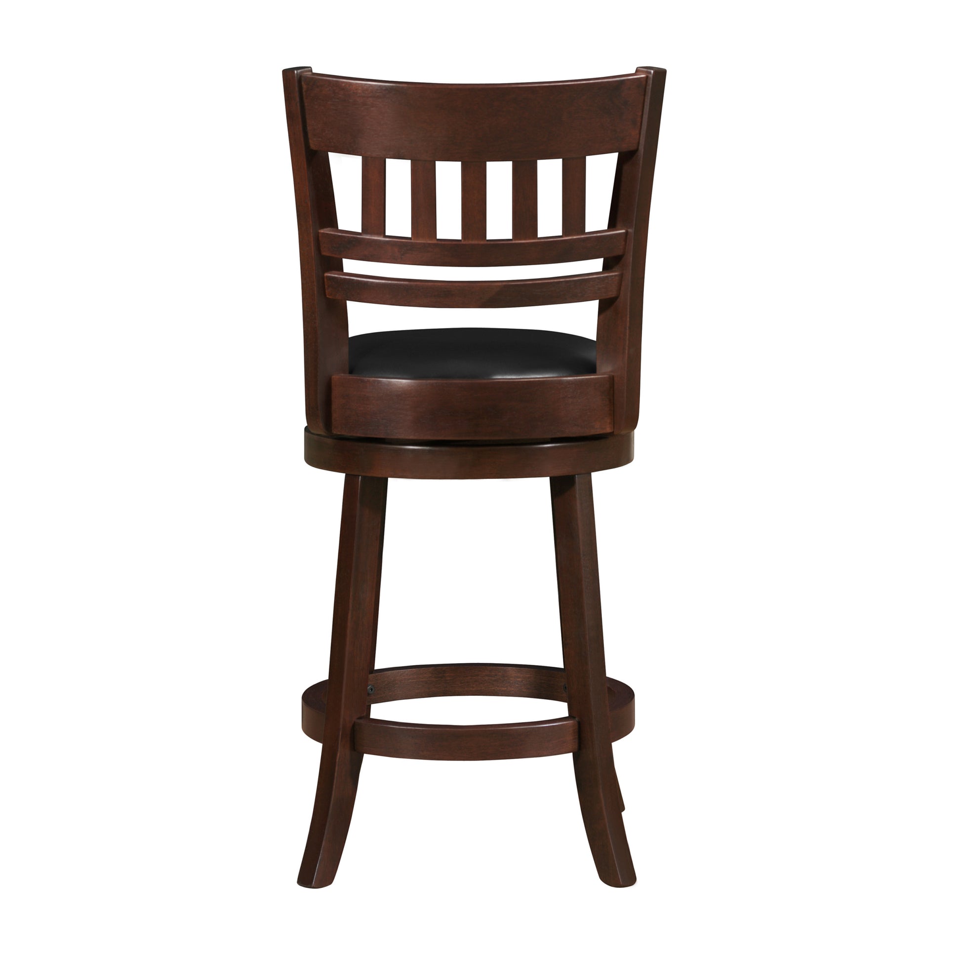 360 Degree Swivel Counter Height Chair Dark Cherry Finish Solid Wood Comfortable Footrest 1Pc Dining Furniture Cherry Dining Room Solid Wood