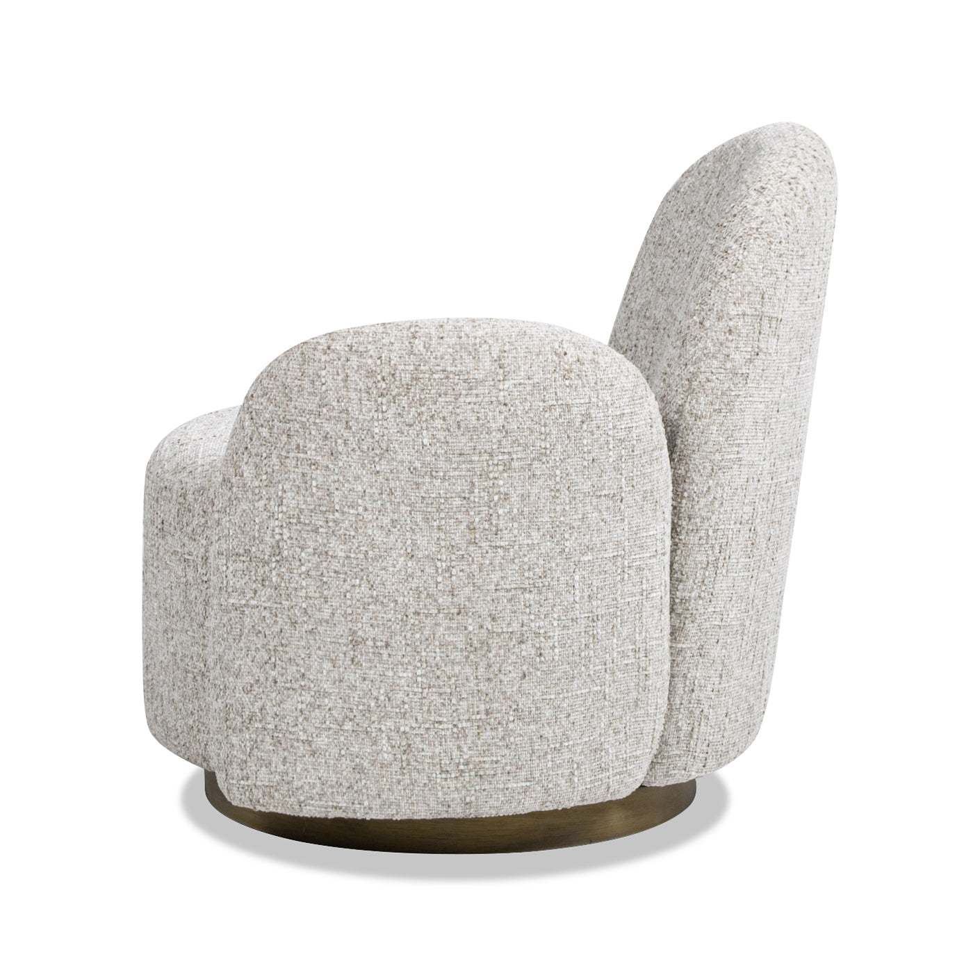 Duo 31.5" Raf One Arm Swivel Accent Chair, Multi Greige Beige Chenille Beige Foam Chenille