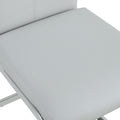 Table And Chair Set, Modern Dining Table, Imitation Marble White Top And Silver Legs, Soft And Comfortable Dining Chair, Perfect For Dinner, Meetings, Home And Office Decor Grey Silver Glass Metal