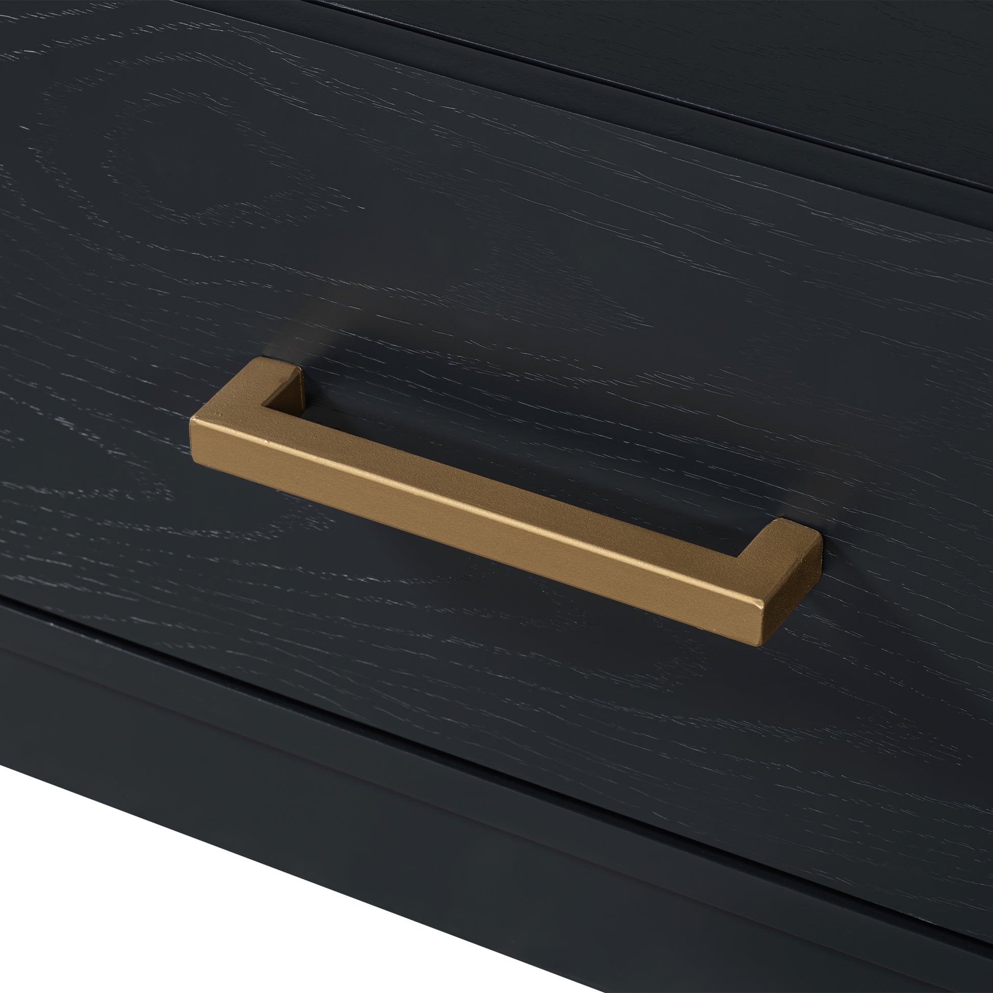 Mirod Stylish Tv Stand With Large Storage,Classic Design With Three Drawers And Spacious Surface,Minimalist Metal Handles,Versatile As Tv Console Or Side Cabinet Black 70 79 Inches Mdf