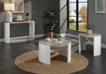 Oak And White High Gloss 1 Drawer Coffee Table Oak Primary Living Space Round Mdf Sled