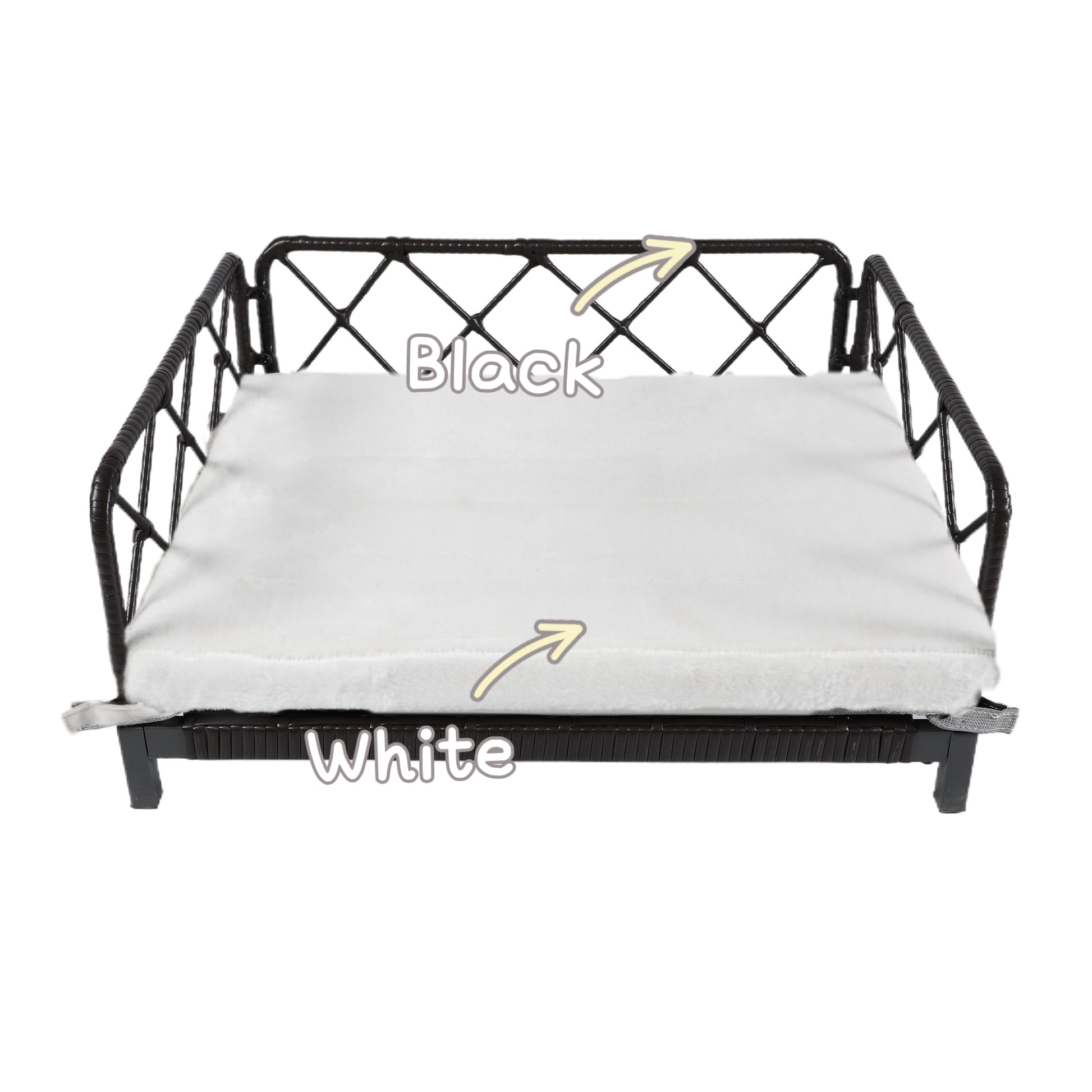 Wicker Pet Bed Rattan Dog Sofa Bed Outdoor Indoor Water Resistant Black Water Resistant Dog Medium 26 40 Lbs Wicker