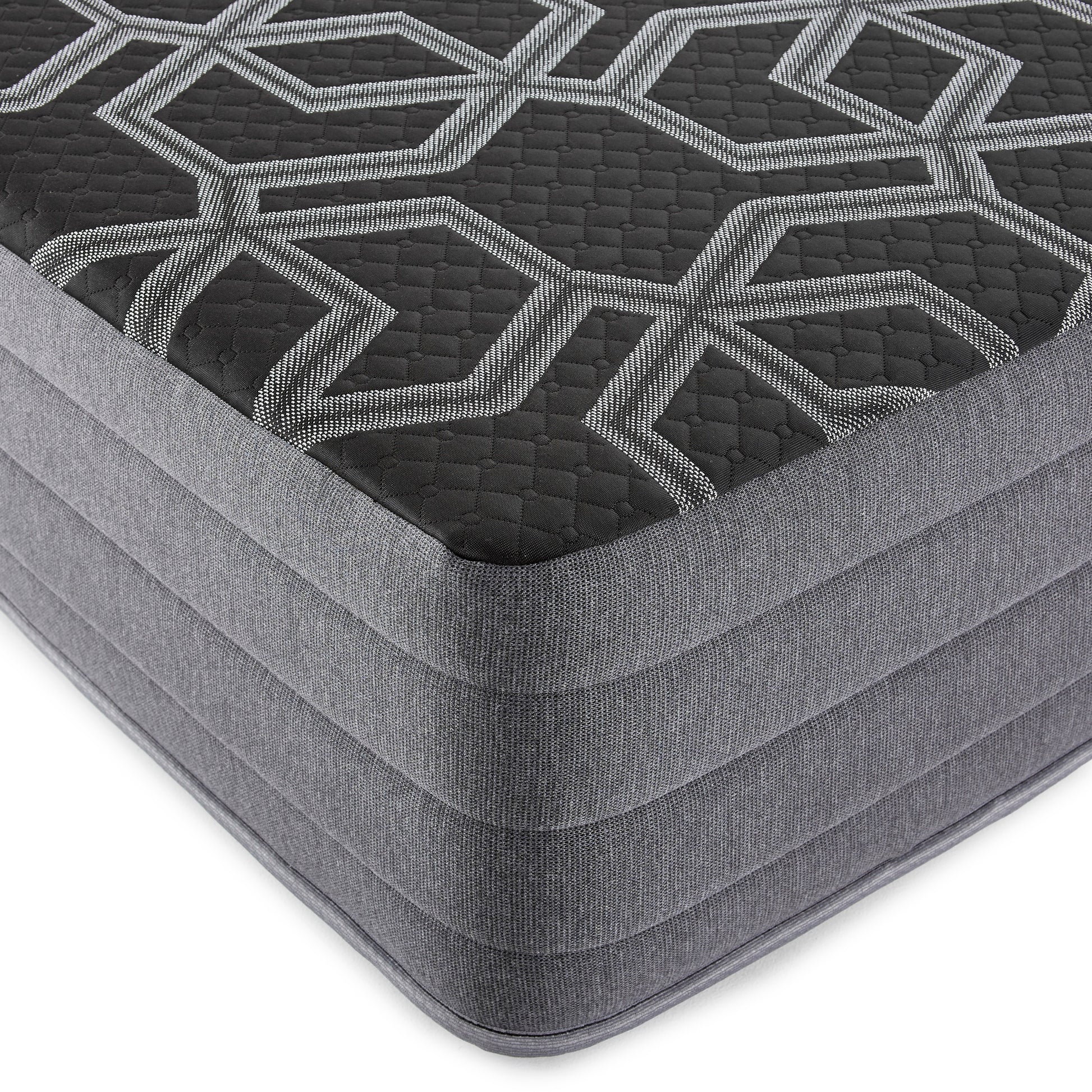 12" Smooth Top Hybrid Medium Plush Twin Mattress Black Foam Spring Twin