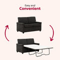 Convertible Twin Sleeper Sofa With Usb Ports, Modern Upholstered Sofa Bed, Living Room 2 Seater Sofa Loveseat, Dark Gray Dark Gray Polyester Wood Primary Living Space Medium Firm Cushion Back Heavy Duty Modern Rolled Arms Plywood Metal 2 Seat
