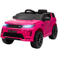 Qaba Land Rover Discovery Sport Licensed 12V Kids Ride On Car, Battery Powered Kids Electric Car With Remote Control, Soft Start, Led Lights, Music Horn, 3 Speeds, Pink Pink Plastic
