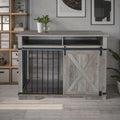 Wf005 Gw,The Dog Cage Has A Large Space Gray Linen
