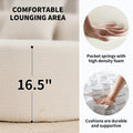 4 Seater White Sofa With Chenille Fabric, 30D ,60 Hardness Full Sponge,4 Pillow For Living Room, Home Furniture Sleeper Sectional Sofa For Apartment White Foam Spring 4 Seat