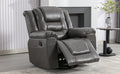 Home Theater Recliner Set Manual Recliner Chair With Wide Armrest, Two Built In Cup Holders For Living Room,Bedroom, Grey Grey Foam Pu