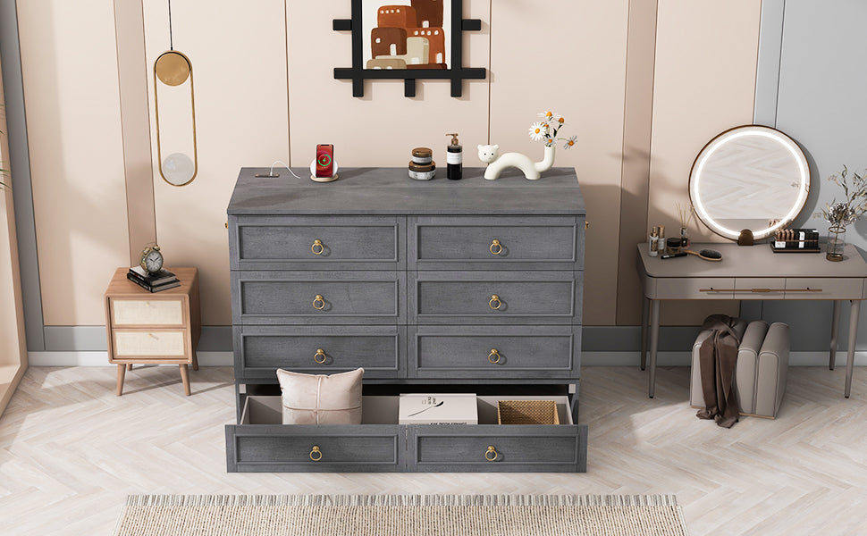 Queen Murphy Bed With Large Drawers,Gray Queen Gray Plywood