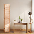 82.8'' W X 65'' H 6 Panel Solid Wood Folding Room Divider, Natural Natural Solid Wood