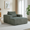62.5 Inch Corduroy Sponge Sofa Lounge Chair,No Assembly Required,Fluffy Modern Sleeper Chair For Indoor Living Room Bedroom Army Green Foam Corduroy 1 Seat
